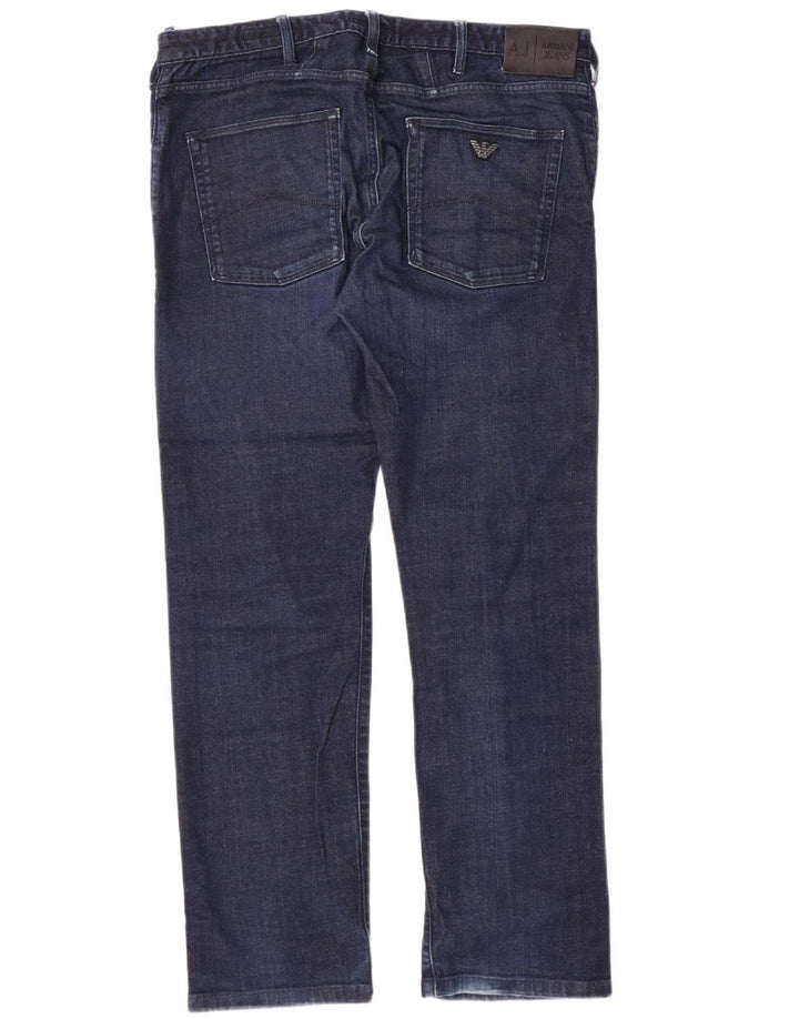 Jeans dritti da uomo ARMANI W34 L29 cotone blu navy