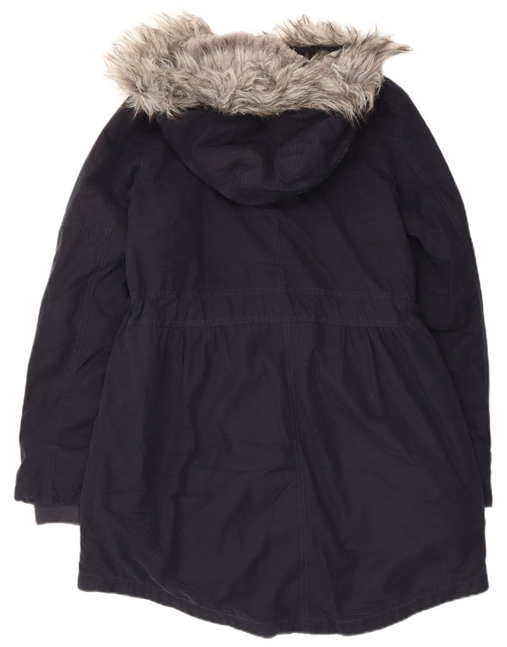 Giacca Parka Sherpa da donna con cappuccio Oasis UK 10 Small Poliestere blu navy
