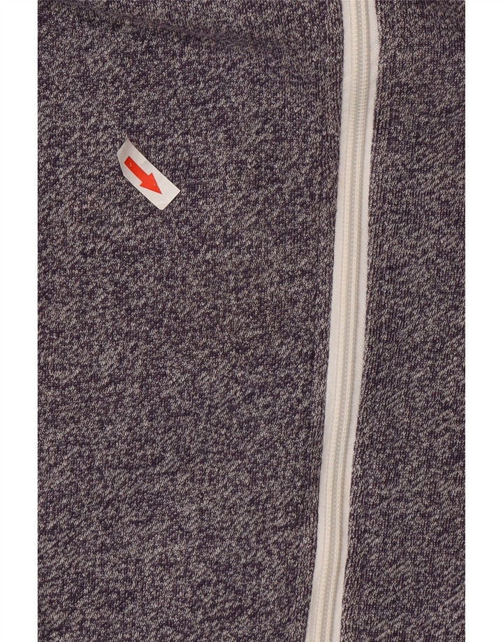 Maglione con cappuccio e zip DC da uomo in cotone screziato grigio medio