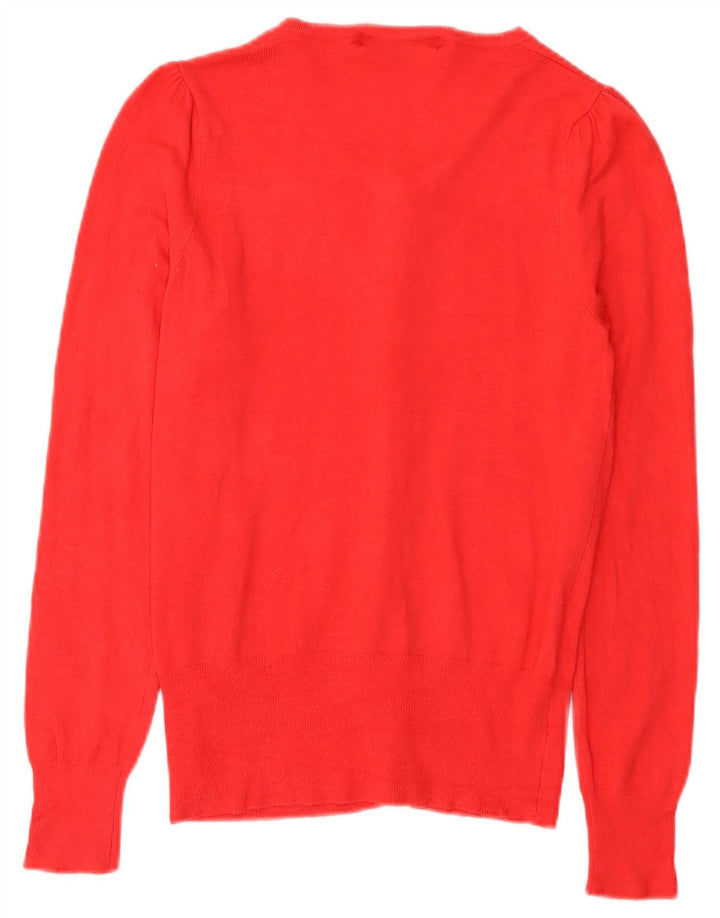 Maglione cardigan da donna Marks & Spencer UK 8 piccolo viscosa rossa