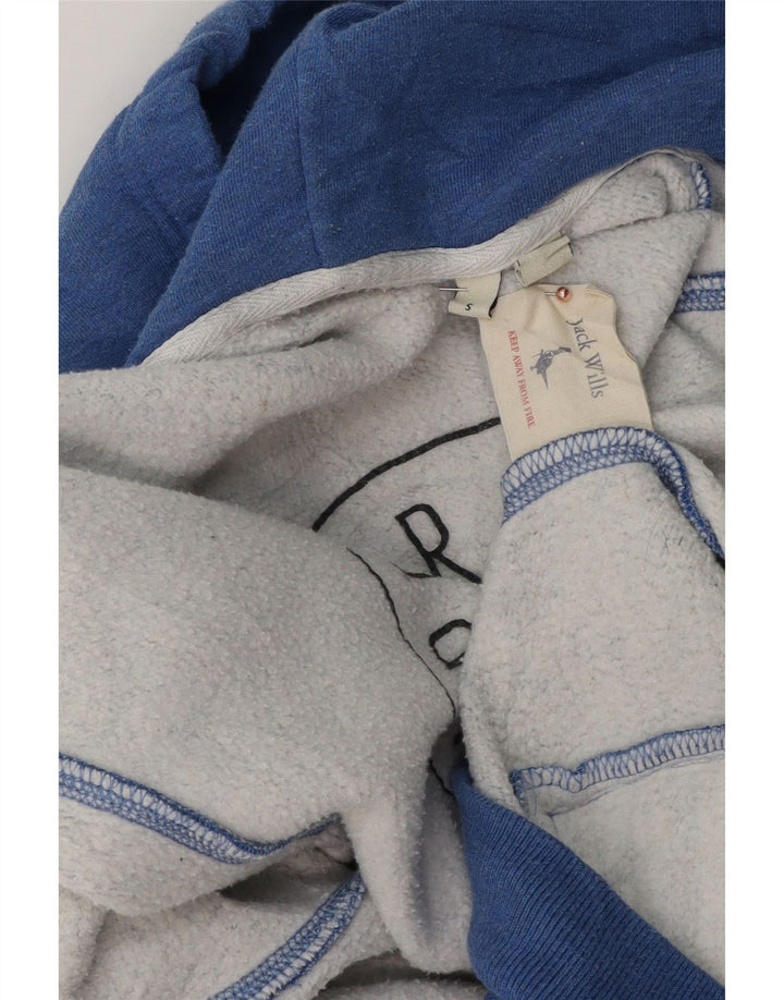 JACK WILLS Maglione con cappuccio e zip da uomo piccolo in cotone blu