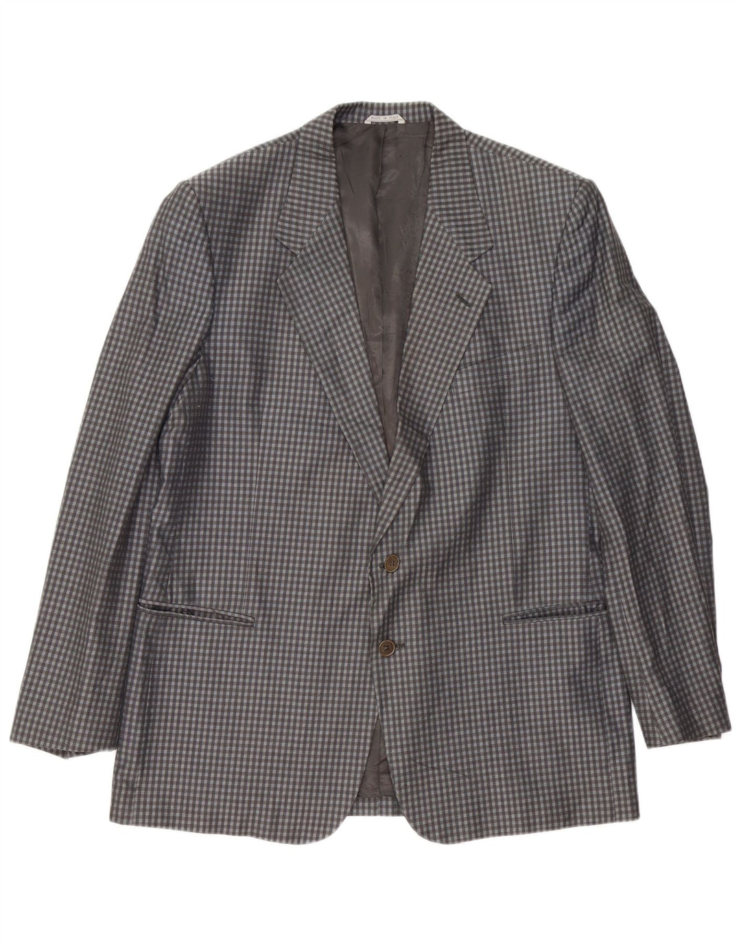 Giacca blazer da uomo a 2 bottoni CAESAR IT 56 XL in cotone a quadretti grigio