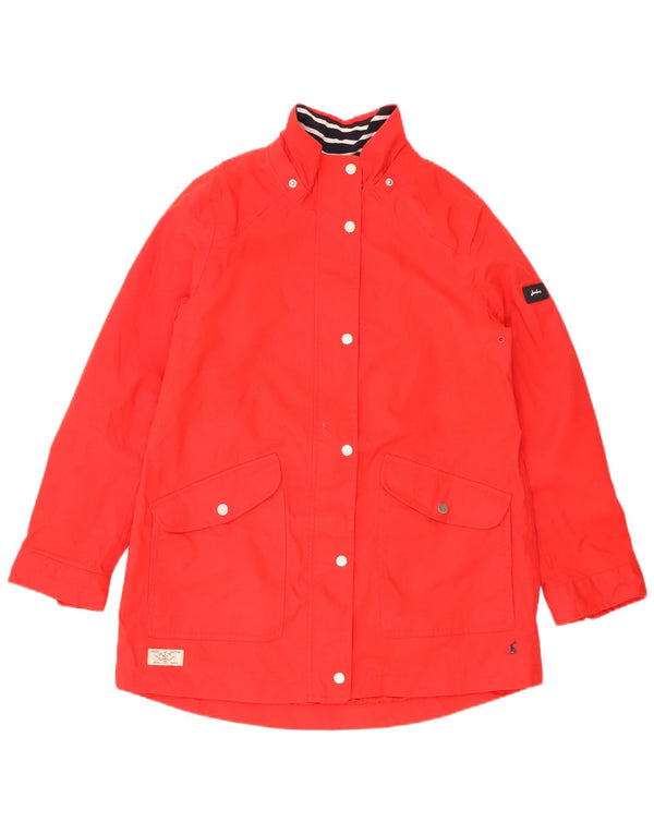 Giacca antipioggia oversize da donna Joules UK 10 piccola in cotone rosso