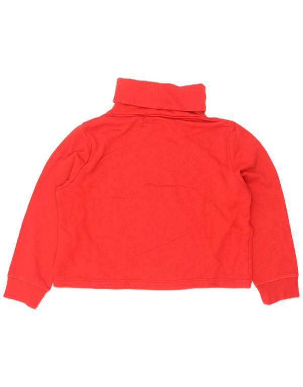 Felpa Zara da donna oversize corta con collo alto, maglione UK 18 XL rossa