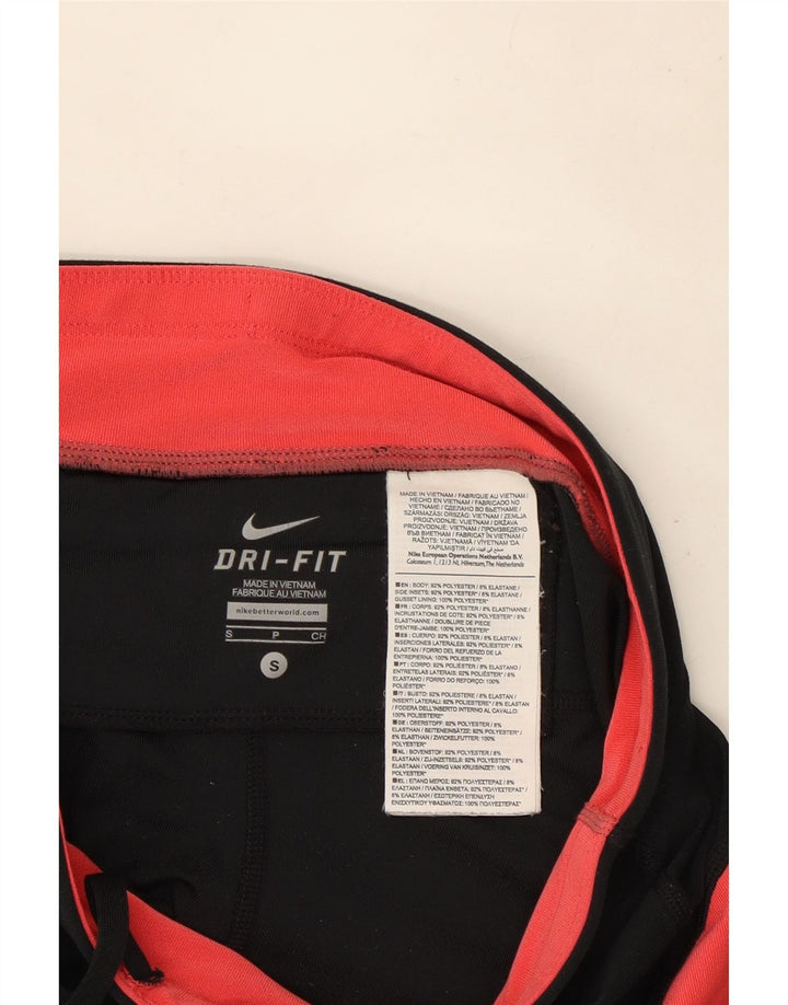 Leggings Nike Dri Fit da donna UK 8 Small Nero Colourblock Poliestere