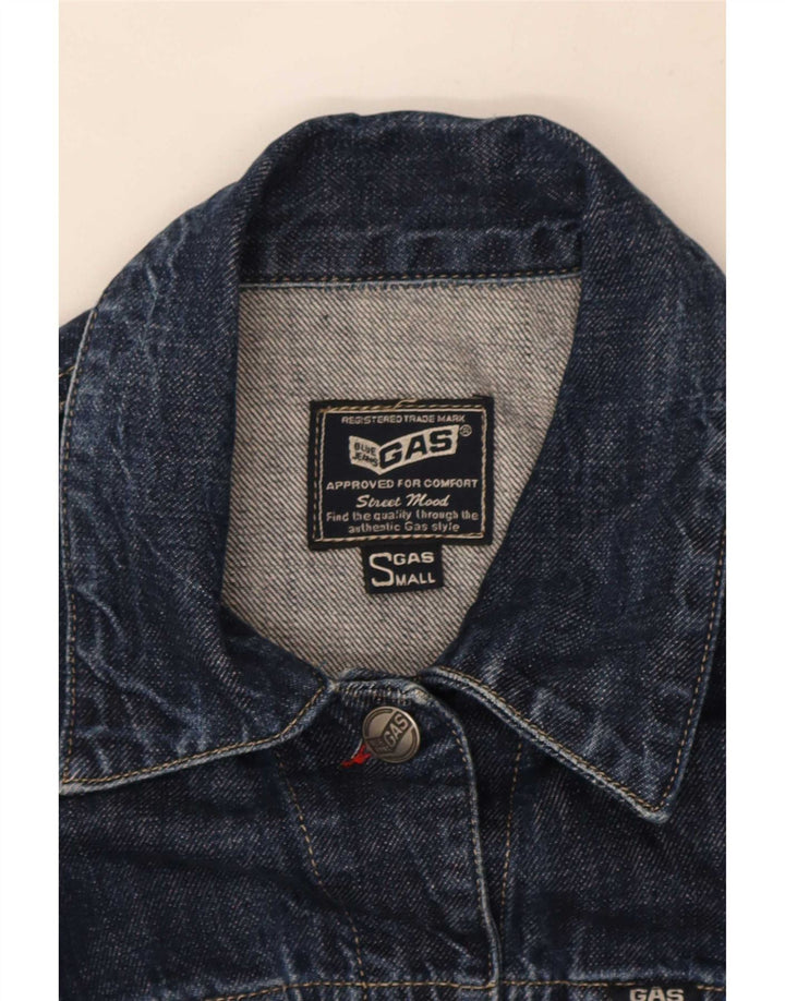 Giacca in denim corta da donna Gas UK 10 piccola in cotone blu navy