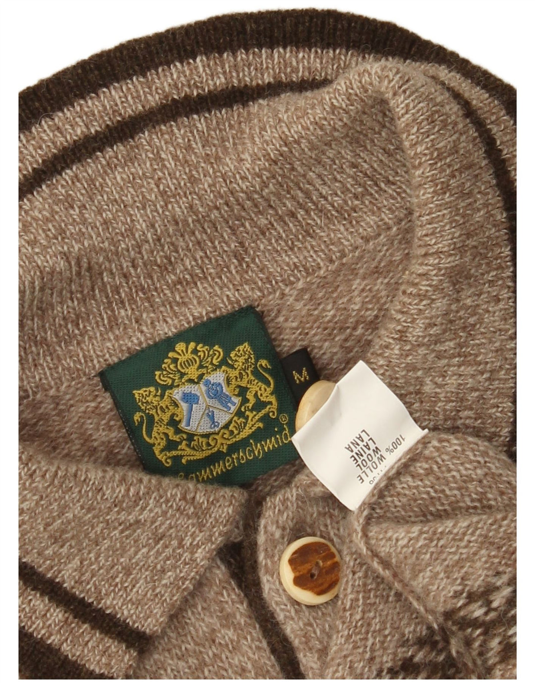 HAMMERSCHMID Maglione da uomo con collo alto con grafica marrone medio screziato