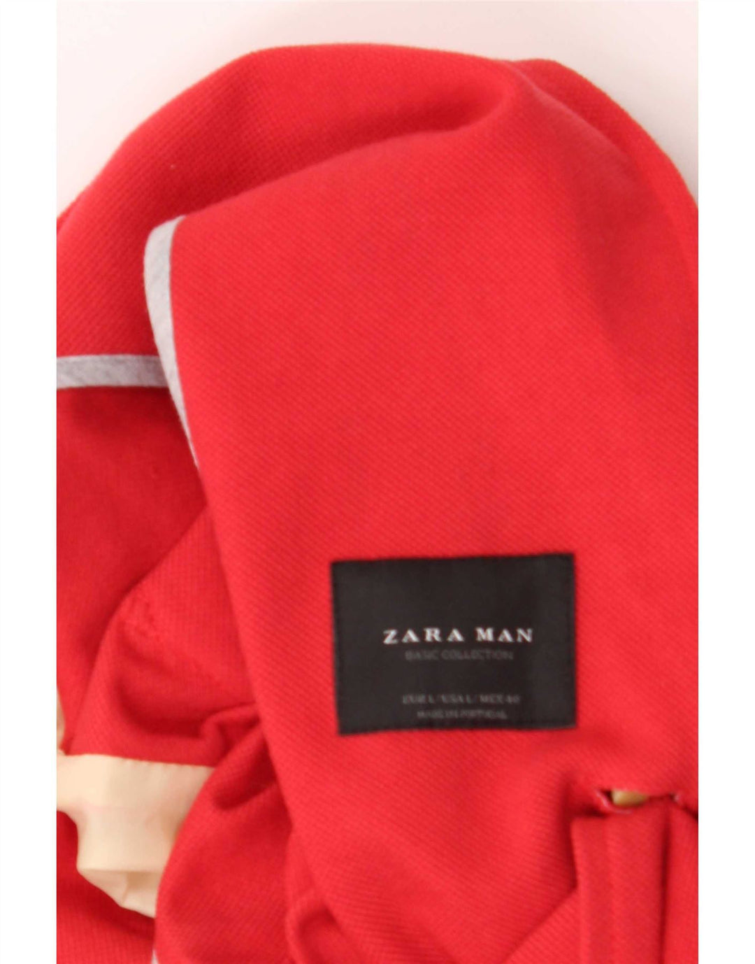 Zara Giacca blazer a 2 bottoni da uomo UK 40 Large Rosso Cotone