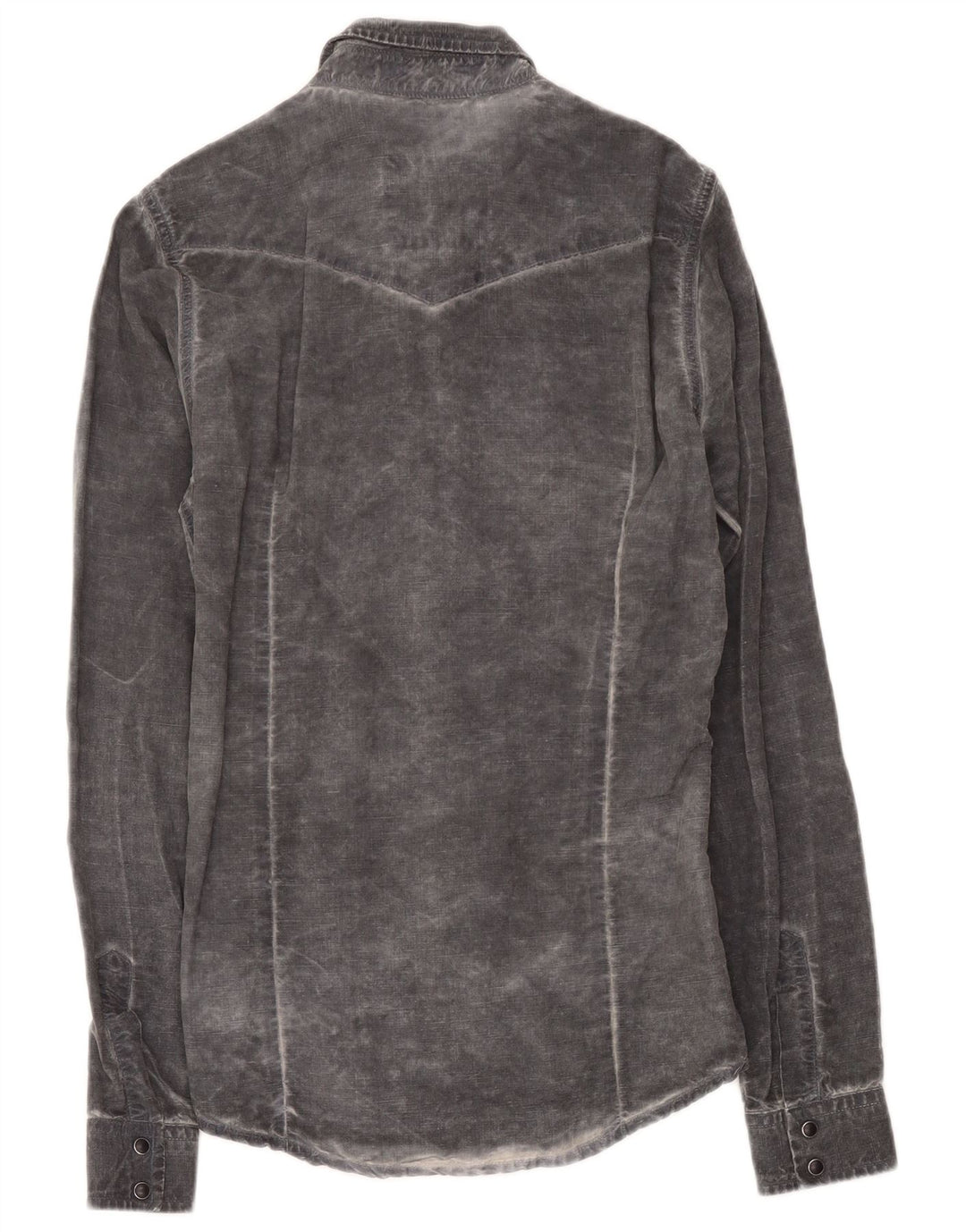 Camicia Roy Rogers da uomo lavaggio acido grande Lyocell grigio