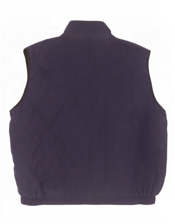 Vintage Mens Golf Reversible Quilted Gilet UK 44 2XL Navy Blue Polyester