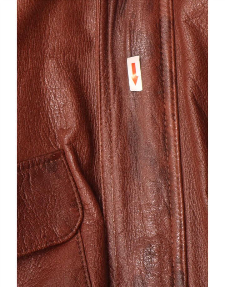 Giacca in pelle vintage da uomo UK 40 grande marrone