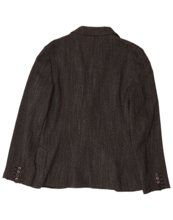 Giacca blazer a 1 bottone da donna Zara UK 12 Poliestere grigio medio