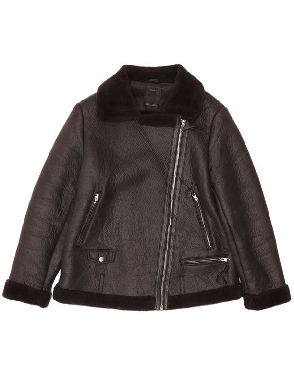 Giacca da motociclista in ecopelle Sherpa da donna C&A EU 44 XL Poliestere nero