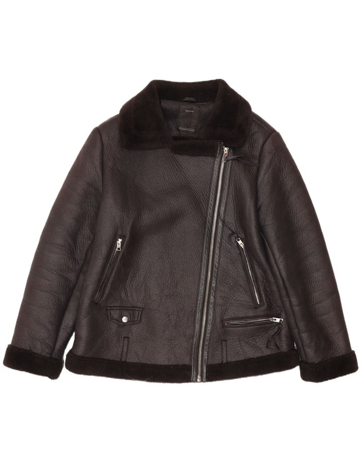 Giacca da motociclista in ecopelle Sherpa da donna C&A EU 44 XL Poliestere nero
