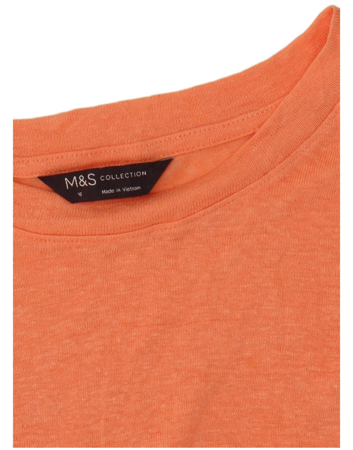 T-shirt corta oversize da donna Marks & Spencer Top UK 10 piccola arancione
