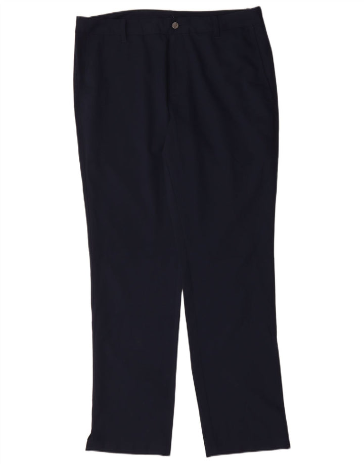 Pantaloni chino dritti da uomo Puma W34 L32 poliestere blu navy