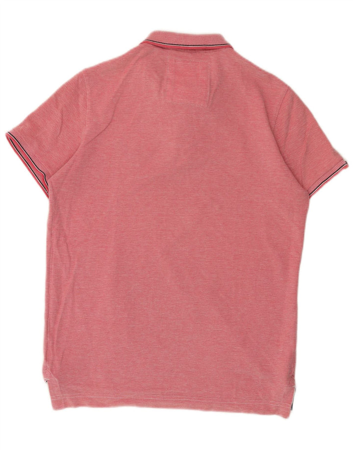 Polo da uomo Superdry in cotone screziato rosa medio