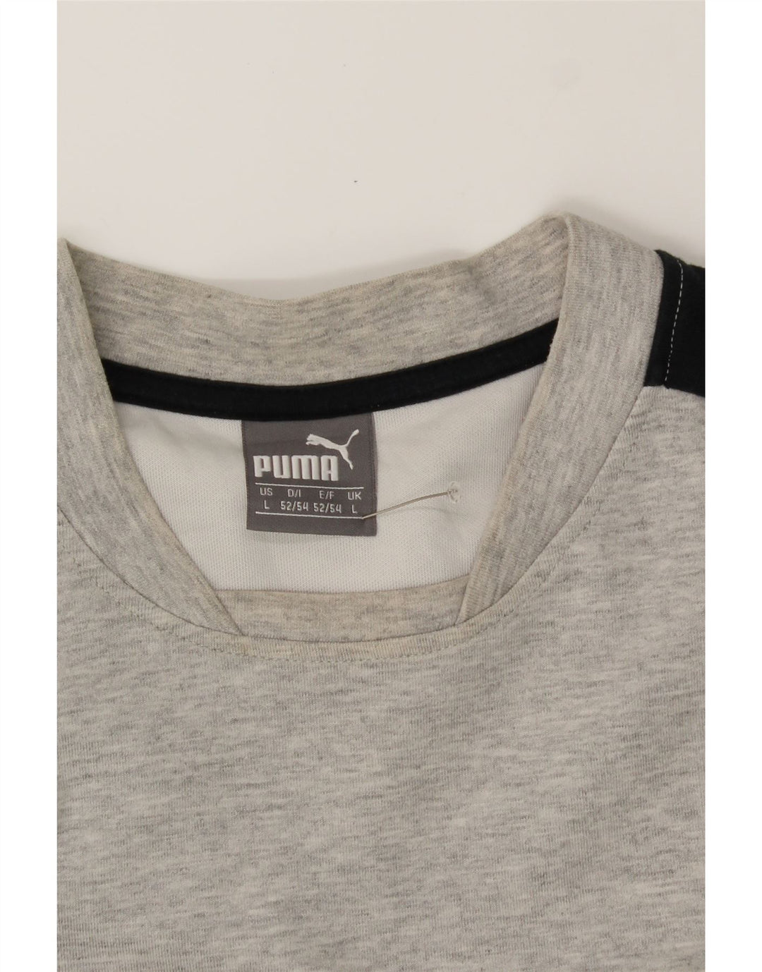 PUMA Mens Sweatshirt Jumper Large Grey Colourblock Polyester Vintage Puma and Second-Hand Puma from Messina Hembry 