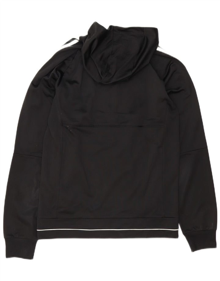 Giacca da ginnastica da uomo con cappuccio Adidas piccola in poliestere nero