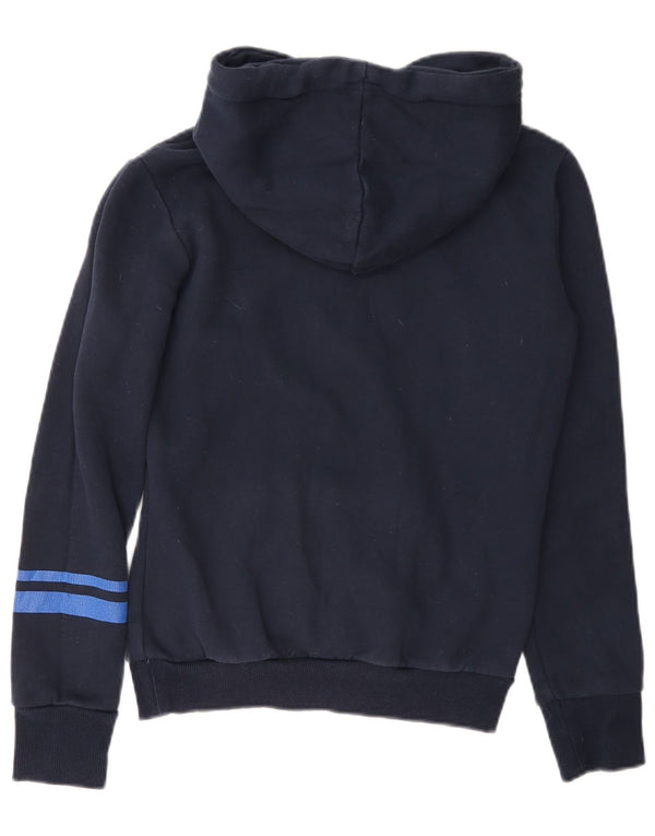 Felpa con cappuccio oversize con grafica da donna Superdry UK 6 XS blu navy cotone