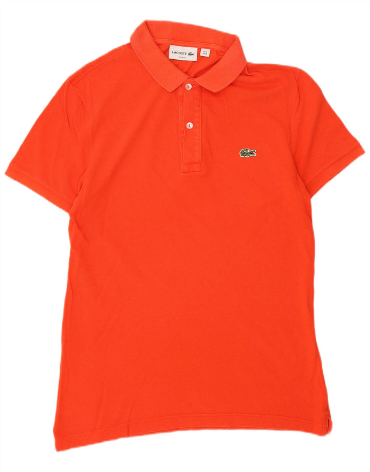 Polo LACOSTE da uomo slim fit taglia 4 cotone arancione medio