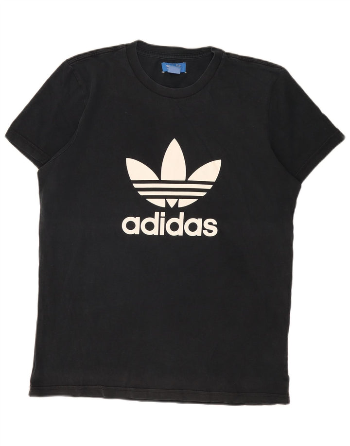 T-shirt grafica da uomo Adidas Top in cotone nero medio