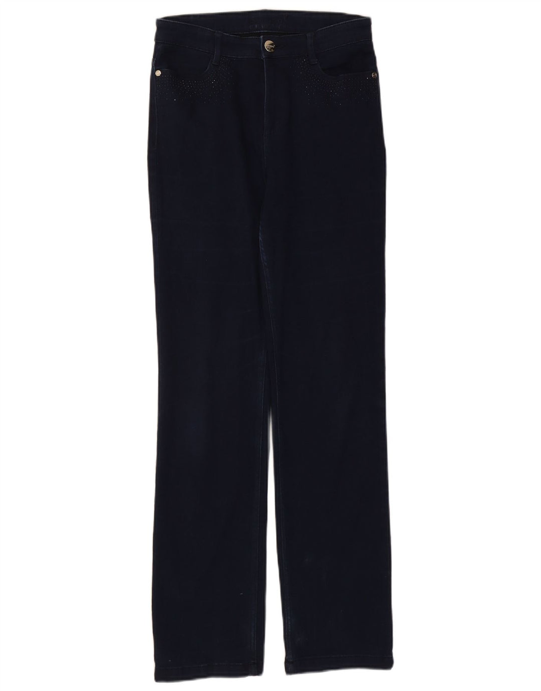 Jeans dritti da donna Marks & Spencer UK 10 piccoli W27 L30 blu navy