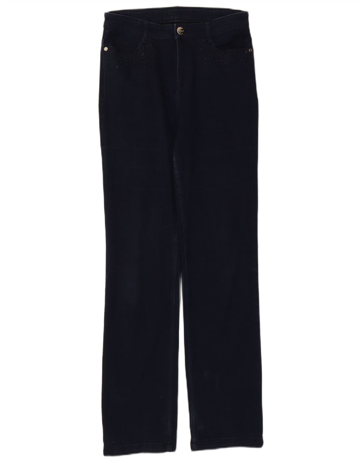 Jeans dritti da donna Marks & Spencer UK 10 piccoli W27 L30 blu navy