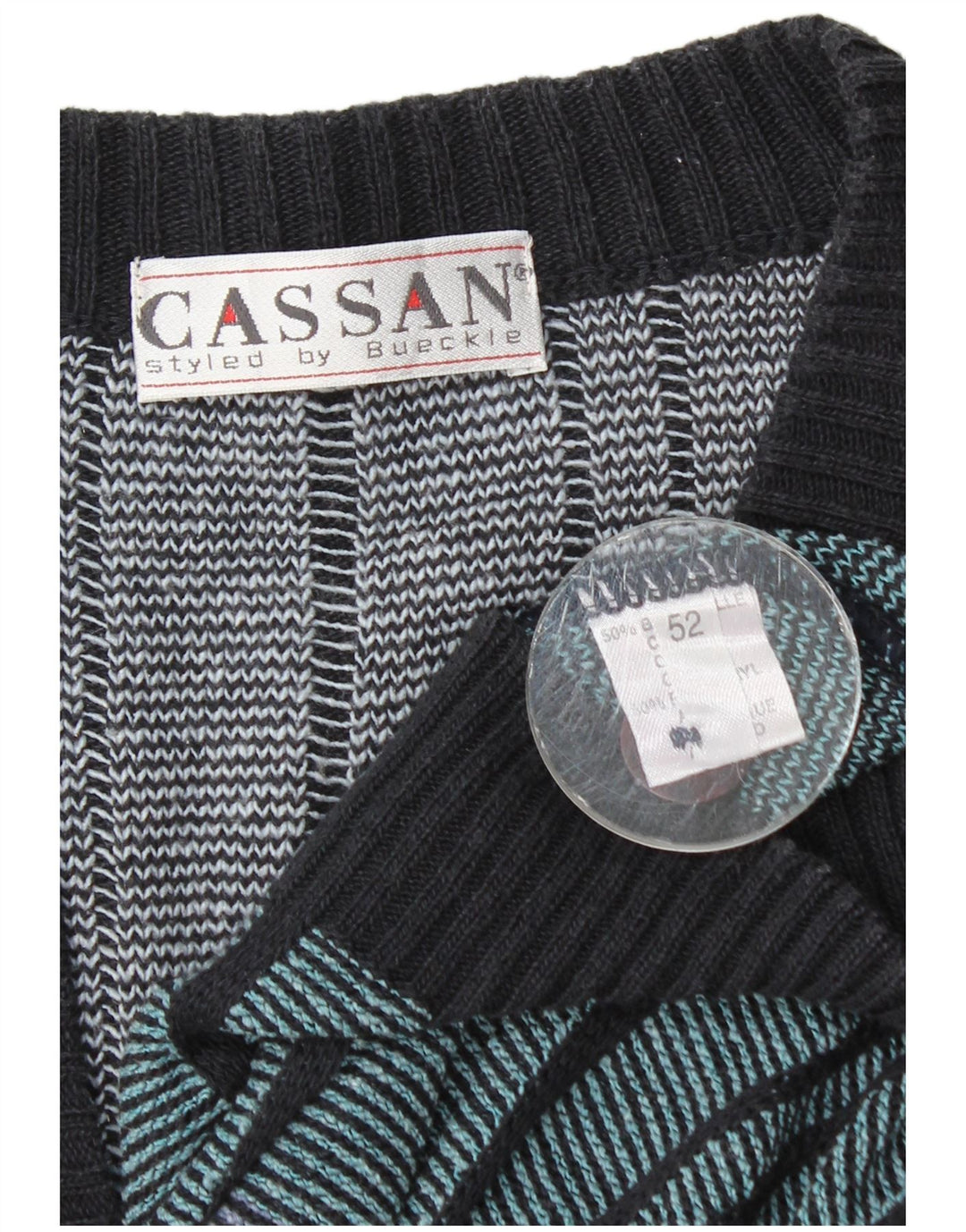 Maglione cardigan da uomo Cassan IT 52 Cotone a righe grandi multicolori