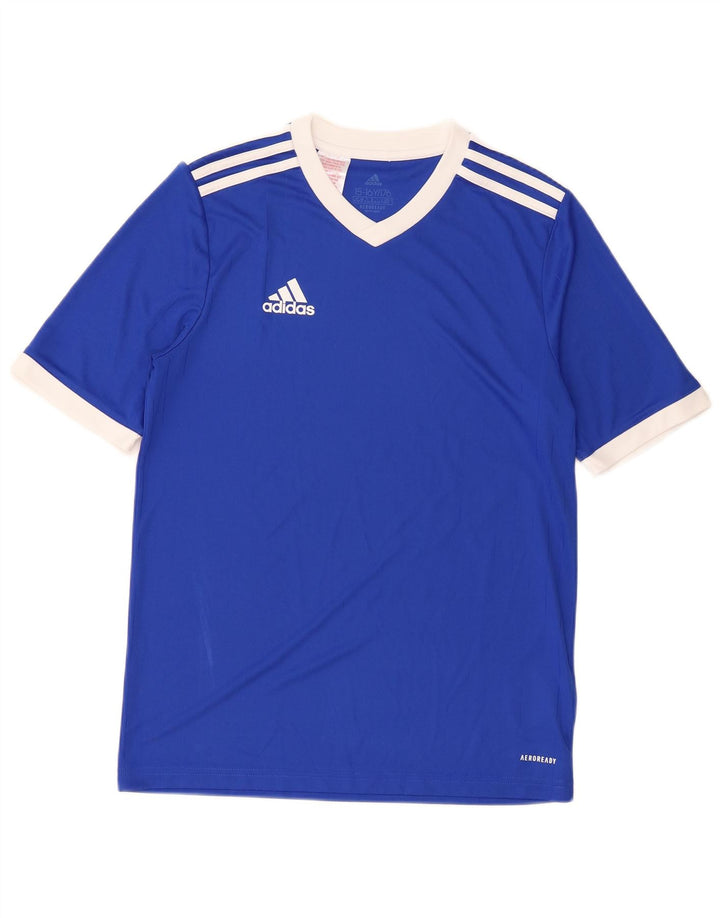 Maglietta Adidas Aeroready da bambino 15-16 anni in poliestere blu