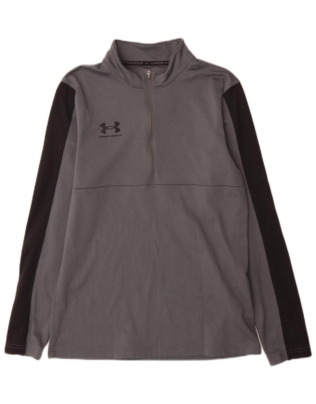 Under Armour da donna con zip e collo, vestibilità regolare, manica lunga, grigio medio, sportivo