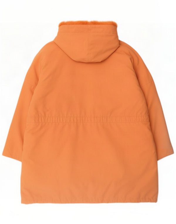 Giacca parka oversize con cappuccio da donna vintage UK 22 3XL Arancione