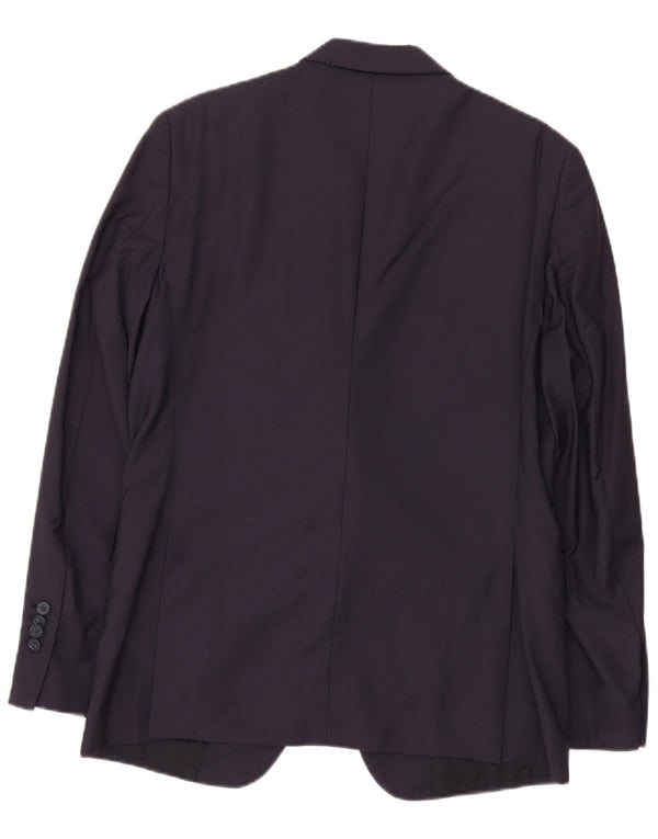 Giacca blazer da uomo a 2 bottoni Massimo Dutti EU 52 Large in lana blu navy