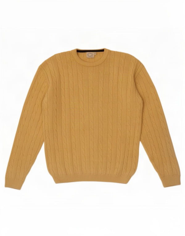 Debenhams Mens Crew Neck Jumper Sweater Medium Yellow Cotton