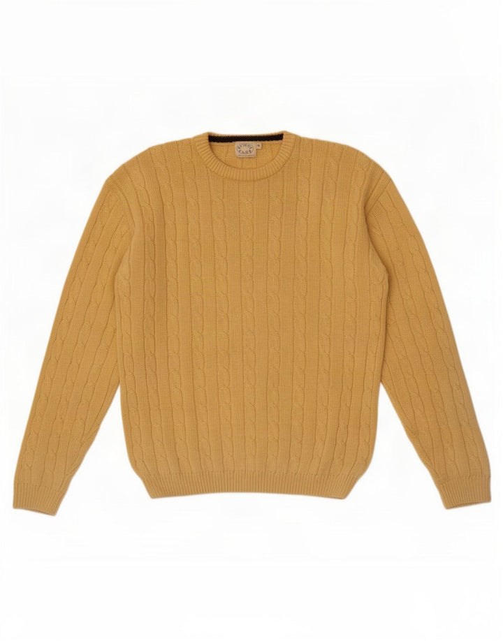 Maglione maglione girocollo da uomo Debenhams in cotone giallo medio