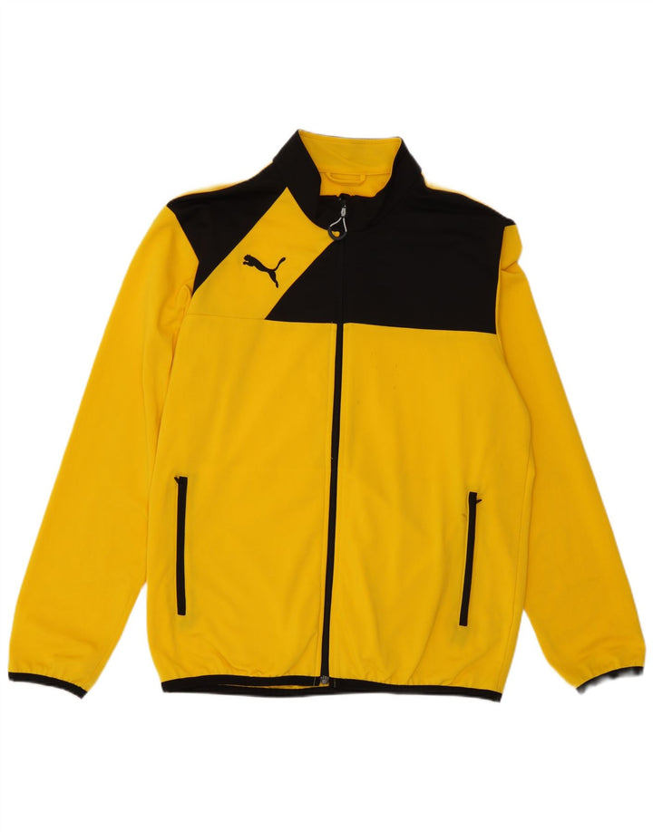 Giacca da tuta da uomo Puma in poliestere color block giallo medio