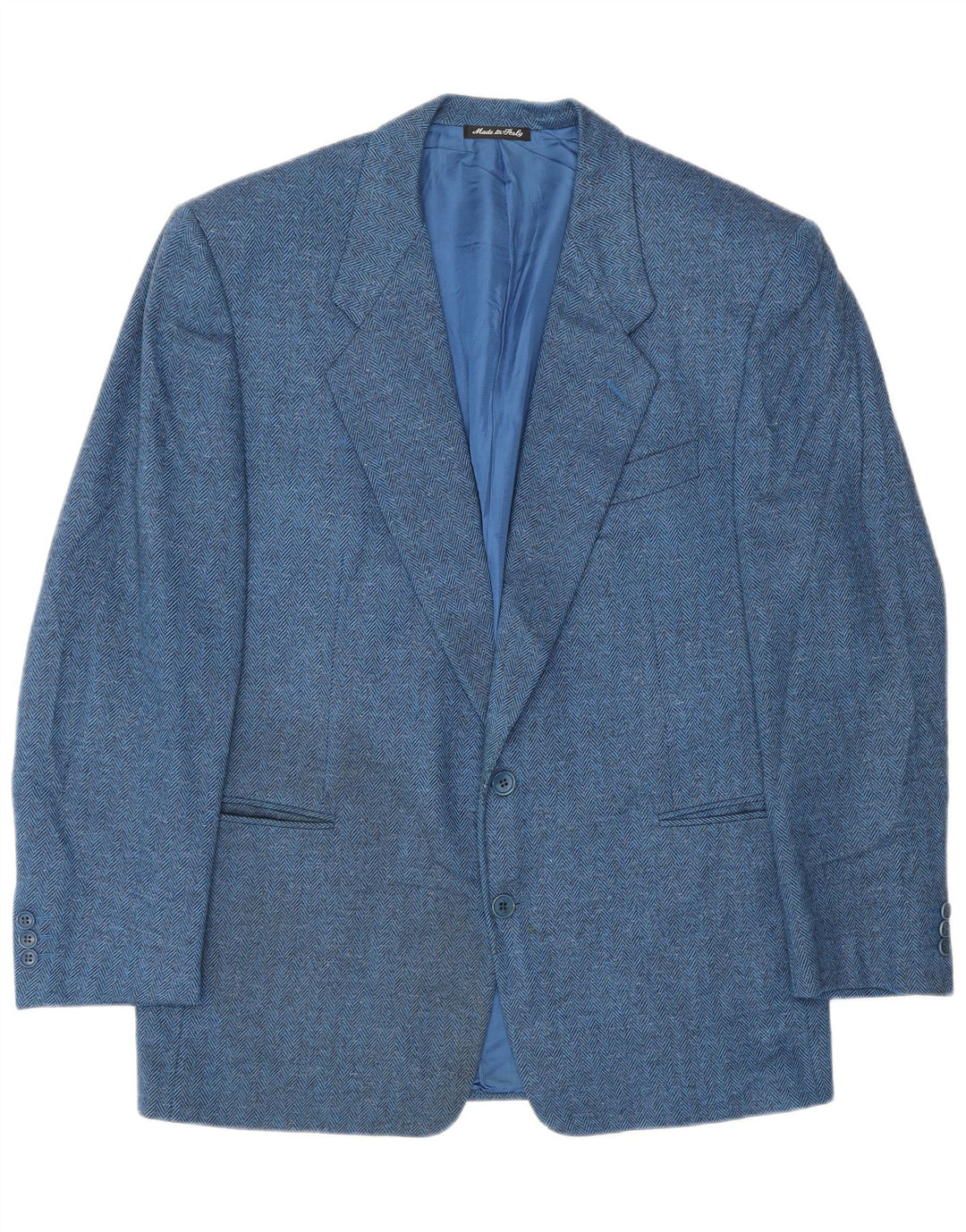Giacca blazer da uomo a 2 bottoni Pal Zileri IT 52 XL Lana a spina di pesce blu