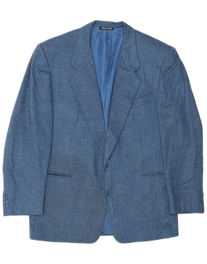 Giacca blazer da uomo a 2 bottoni Pal Zileri IT 52 XL Lana a spina di pesce blu