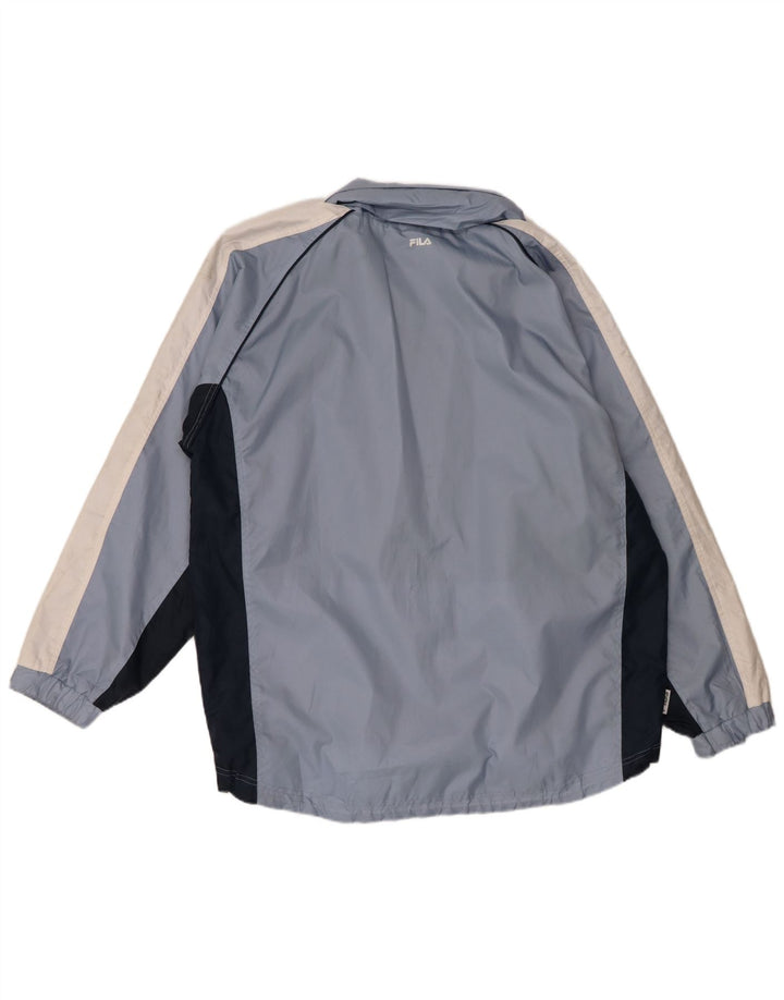 Giacca a vento con cappuccio da uomo Fila UK 40 Large in nylon color block blu