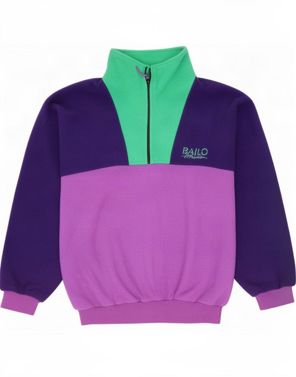 Maglione in pile da uomo Bailo con zip e collo IT 52 Large Purple Colourblock
