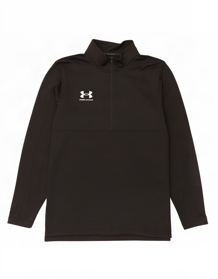 Maglia da uomo Under Armour con zip e collo a maniche lunghe, grande, in poliestere nero