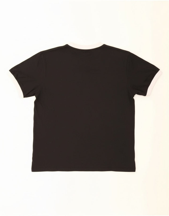 T-shirt Adidas da uomo Top media in cotone nero
