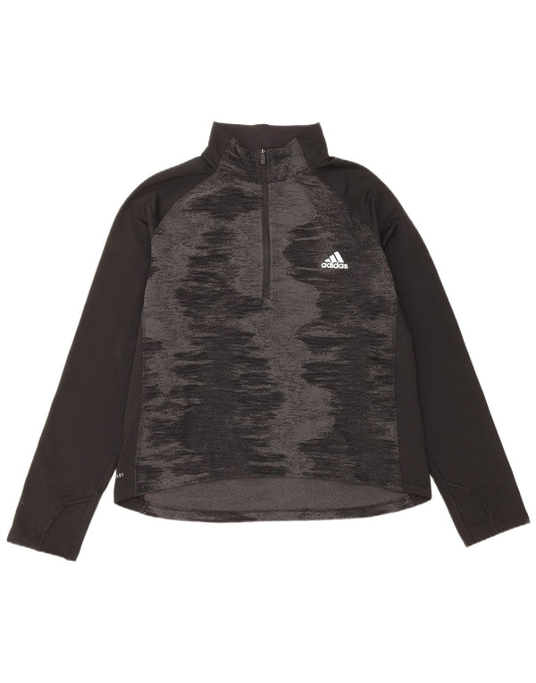 Top Adidas Aeroready da donna a manica lunga UK 16/18 Large Nero Camouflage