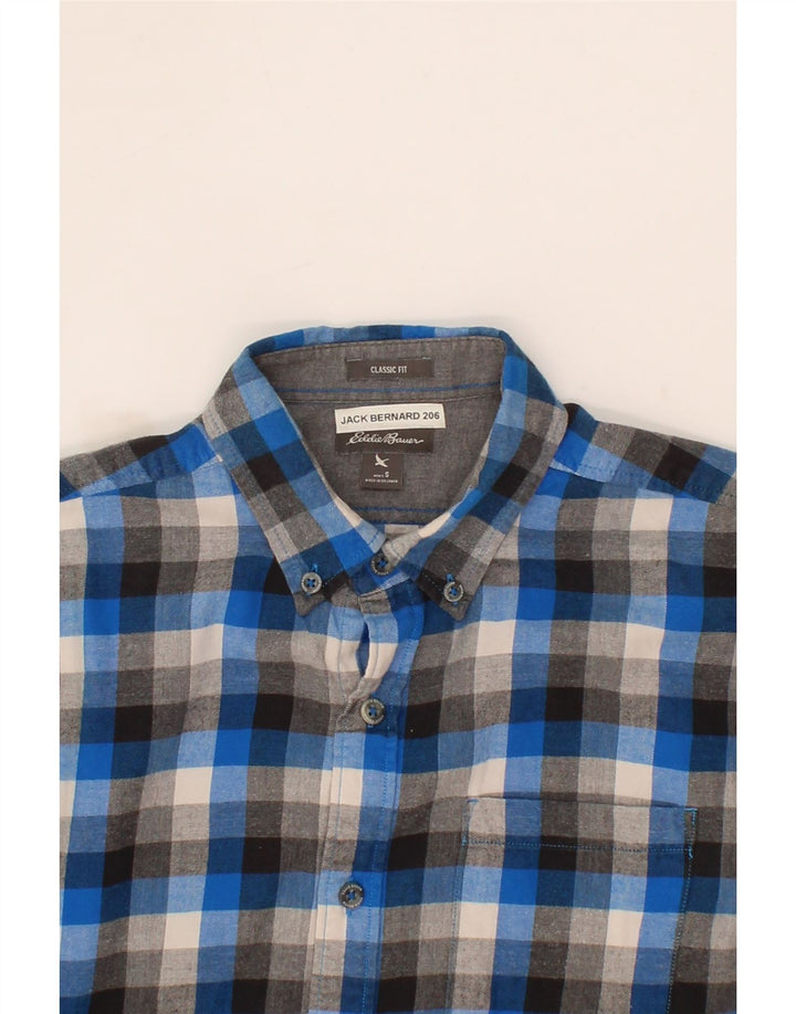EDDIE BAUER Mens Flannel Shirt Small Blue Check Cotton Vintage Eddie Bauer and Second-Hand Eddie Bauer from Messina Hembry 