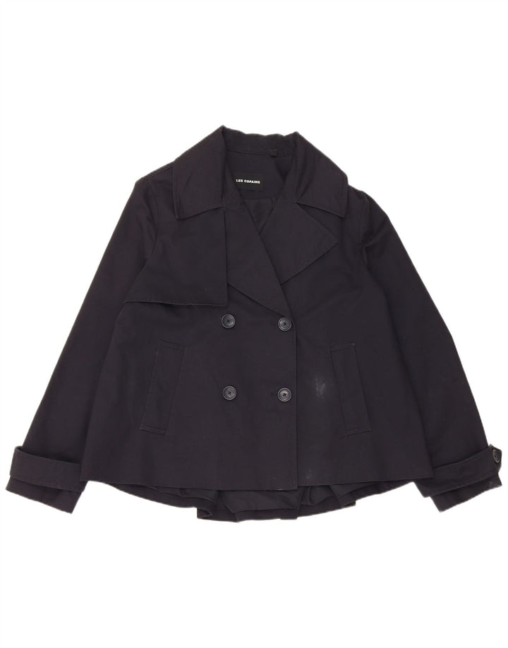 Cappotto da marinaio oversize da donna Les Copains UK 10 piccolo cotone blu navy