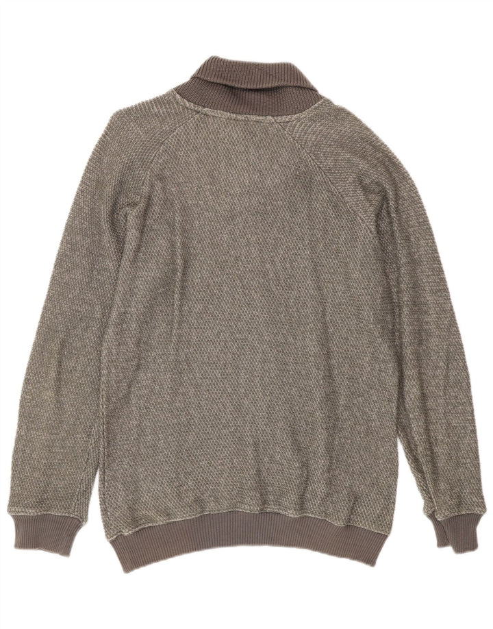 Maglione Zara da uomo con collo a scialle in cotone verde medio