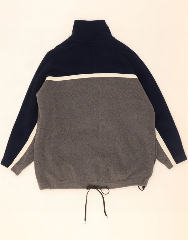 Maglione in pile da uomo Campagnolo con zip e collo in poliestere color block grigio medio