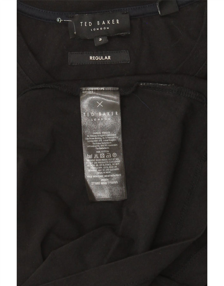 T-shirt regolare da uomo Ted Baker taglia 3 media cotone nero