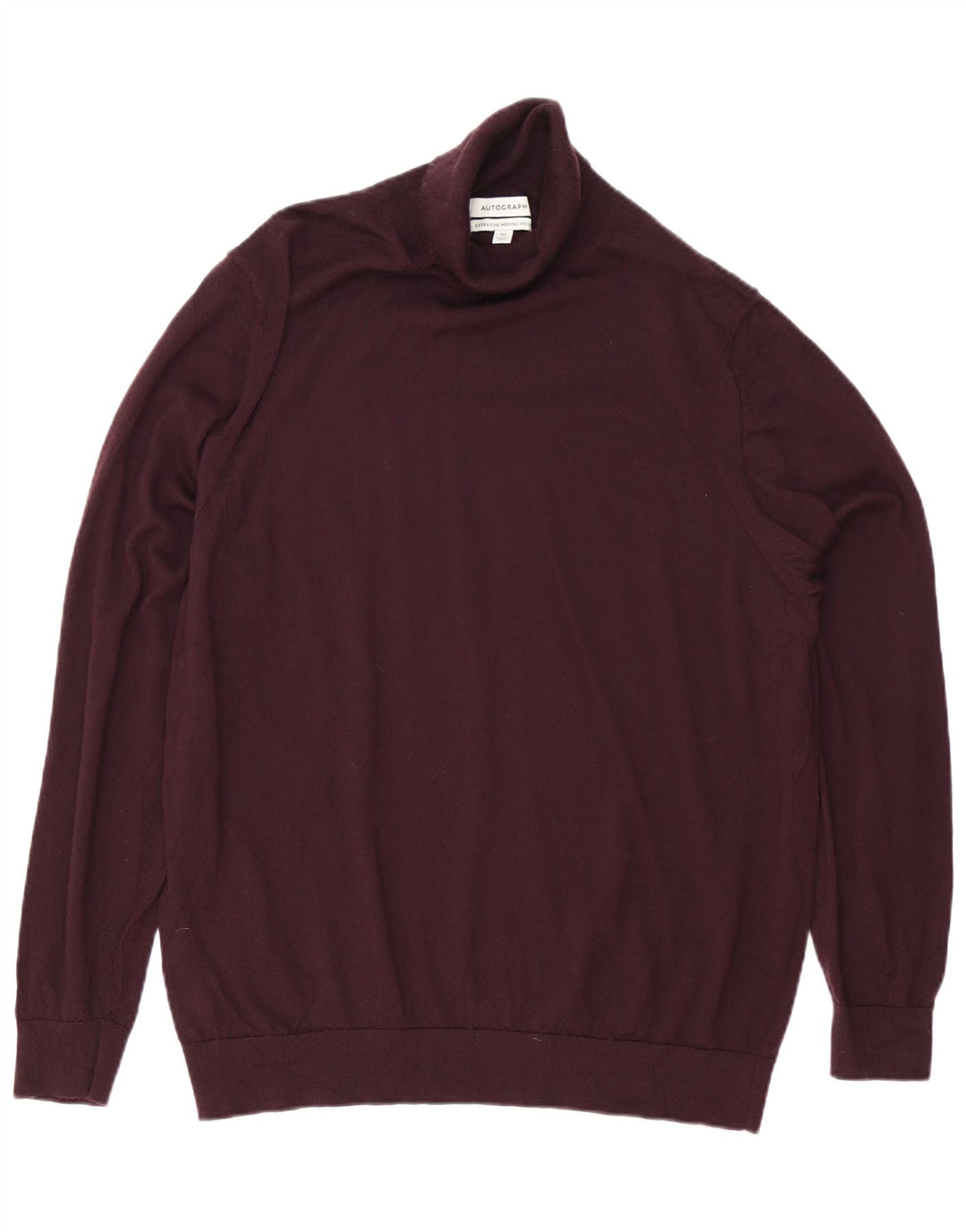 Maglione maglione collo alto autografo da uomo Marks & Spencer 3XL Borgogna