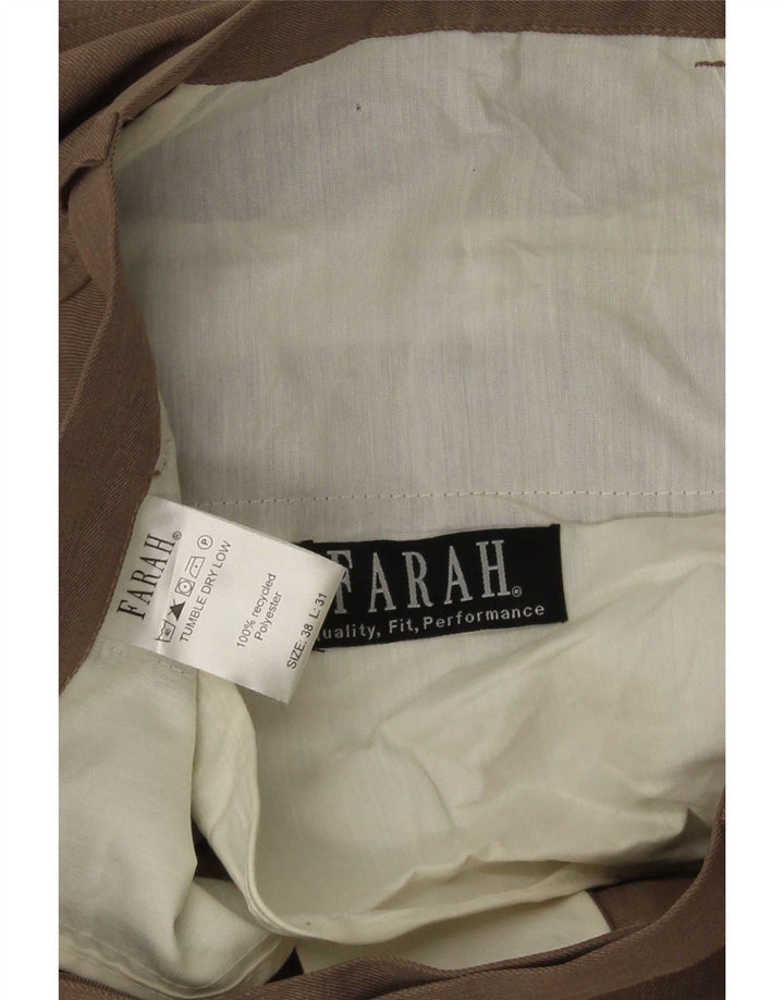 Pantaloni chino dritti da uomo Farah W38 L31 Poliestere beige